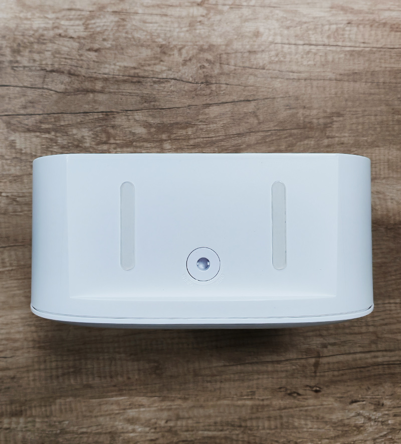top view of industrial toilet paper dispenser