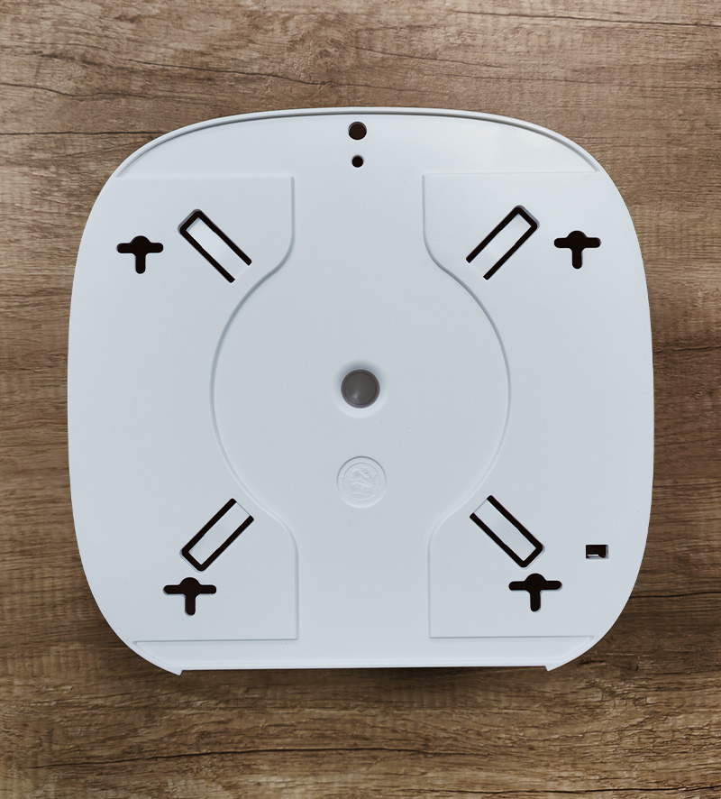 back view of jumbo roll toilet paper dispenser